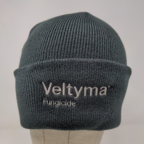 Port & Company Men's Knit Beanie Hat Black Embroidered Veltyma Fungicide Logo - Picture 2 of 12